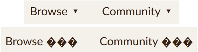 Encoding error found in browser