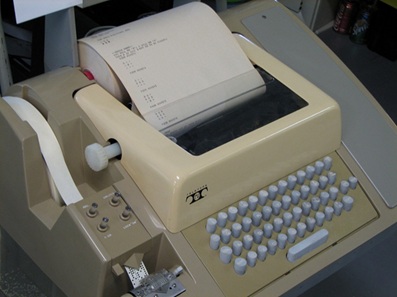 Old teletype machine