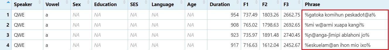Creating the `Phrase` column