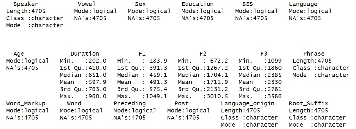 summary function