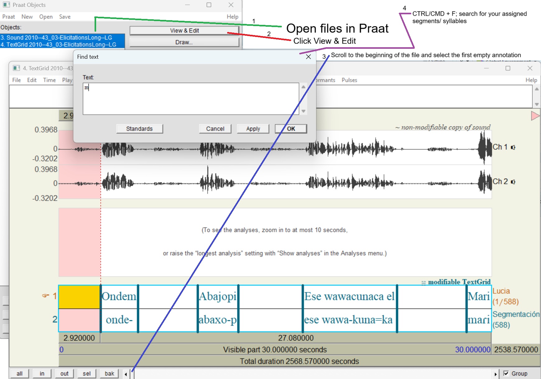 wav and textGrid example